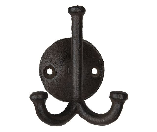 Smeđa željezna zidna vješalica 9 cm x 7 cm x 10 v