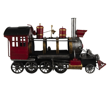 Retro model lokomotive u crveno srebrnom metalu 42x13x23 cm