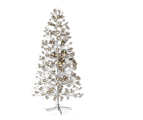 Srebrno okrasno drevo z LED diodami Ø 96x180 cm