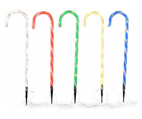 5 db-os Lollipop dekoráció készlet LED-ekkel 75,5 cm