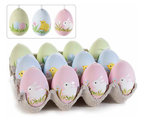 Set od 12 uskršnjih ukrasnih jaja 4x6 cm