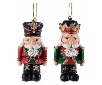 2 db polirezinből készült fadísz készlet Diótörő modell 4x3x8 cm