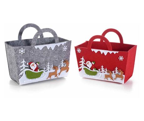 Set od 2 božićne vrećice 24x12,5x21 cm, 22x11x18 cm