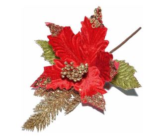 Craciunita artificiala din velur rosu 15 / 28 cm