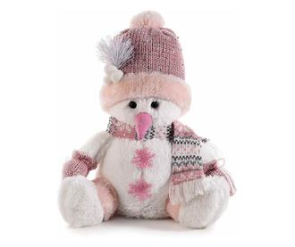 Figurina Om de Zapada din textil alb roz gri 21x16x42 cm