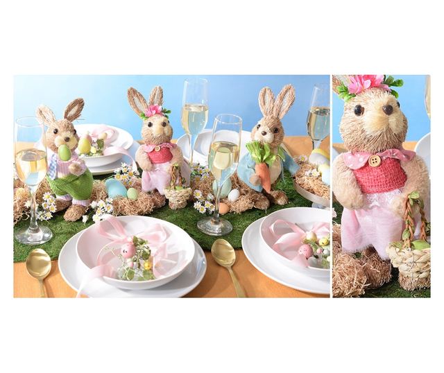 Uskršnji zeko figurica, dječak, 12x10x24 cm