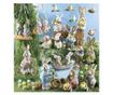 Nyuszi Easter Girl figurás zöld ruha natúrszálas textil 14 cm x 33 H