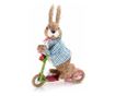 Természetes rostból készült húsvéti nyúl figura fiú kerékpárral 25 cm x 12 cm x 35 h