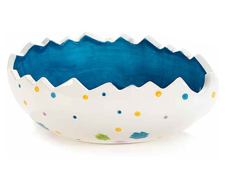 Великденска купа модел яйце керамика бяло синьо см 18 см х 11 см х 7 в