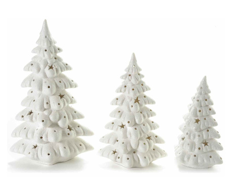 3db karácsonyfa készlet LED-del 13,5x9x22 cm, 11,5x8x17 cm, 8,5x7x13 cm