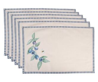 Set od 6 pamučnih držača za tanjure Blueberries 48x33 cm