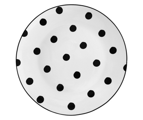 Set od 4 crno-bijela porculanska tanjura 26x2 cm