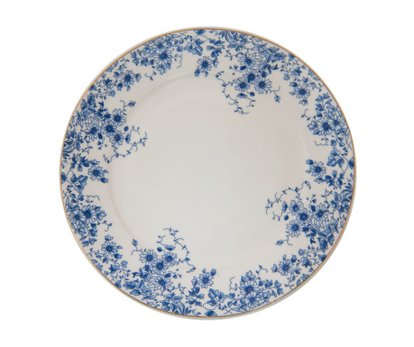 Комплект от 4 сини бели порцеланови чинии 21х2 см