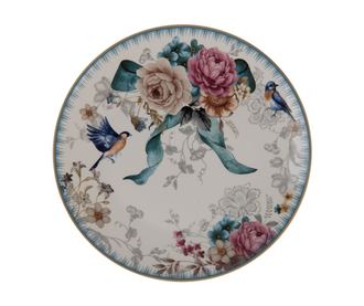 Σετ 8 πολύχρωμα πιάτα πορσελάνης Roses 20x2 cm