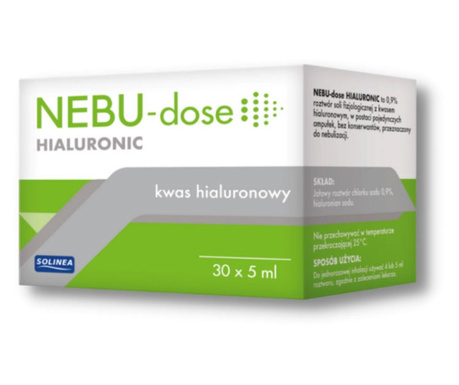 Solutie salina Solinea NEBU-dose Hialuronic 0.9%, 30 monodoze x 5 ml, pentru nebulizare, imbunatateste confortul respirator