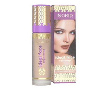 Alapozó, Ingrid, Ideal Face, 12 Natural Beige, 30 ml