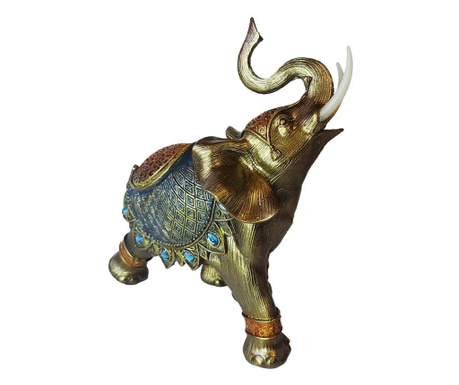Statueta Decorativa, Elefant cu trompa in sus, Auriu, 20 cm, GA24505-3