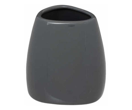 Suport ceramic periute dinti 8x7xH9.5 cm gri inchis