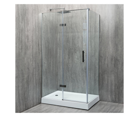 Cabină de duș dreptunghiulară Premio sticlă transparentă 8MM 100cm x 80cm x 200cm / Cromat / Transparentă