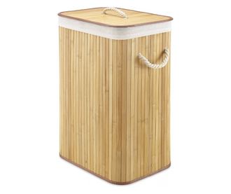 Cos pentru rufe, din bambus si material textil, 60 l, 40 x 30 x 50 cm, Grunberg BM023/NATURE (crem)