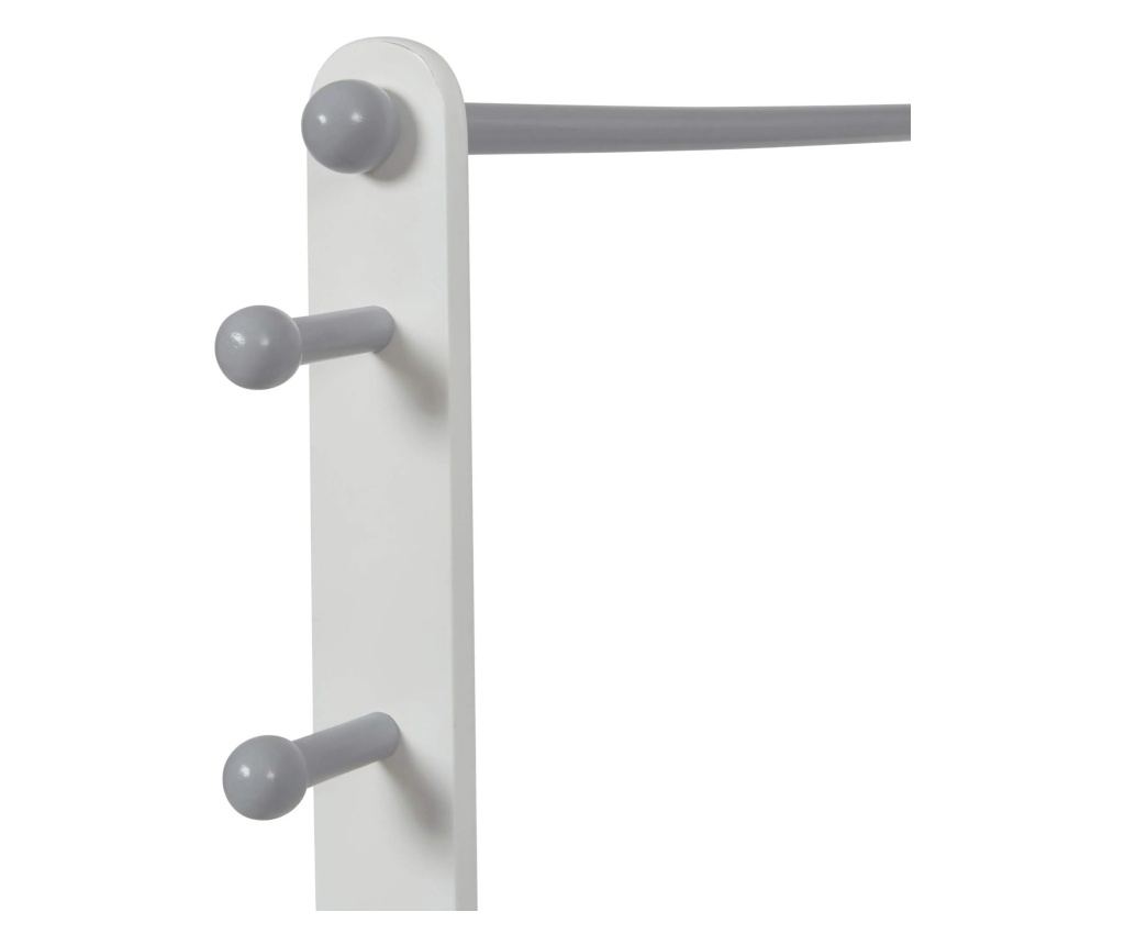 Drveni stalak za dječju odjeću, polica s policama za odlaganje, otvoreni ormar - BIJELO/SIVO - 7