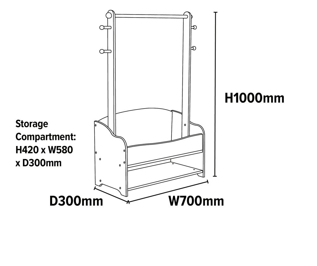Drveni stalak za dječju odjeću, polica s policama za odlaganje, otvoreni ormar - BIJELO/SIVO - 8