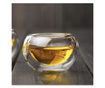 Set 2 pahare cu pereti dubli, Quasar & Co., sticla termorezistenta, 300 ml, transparent