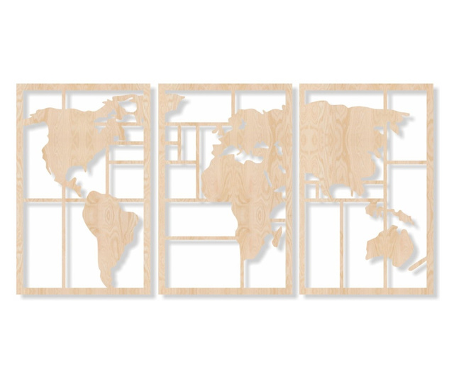 Dekorativni zidni panel Karta svijeta, 145x72cm