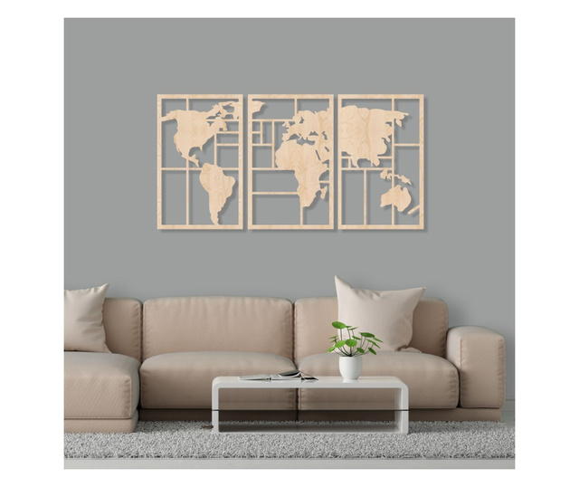 Dekorativni zidni panel Karta svijeta, 145x72cm