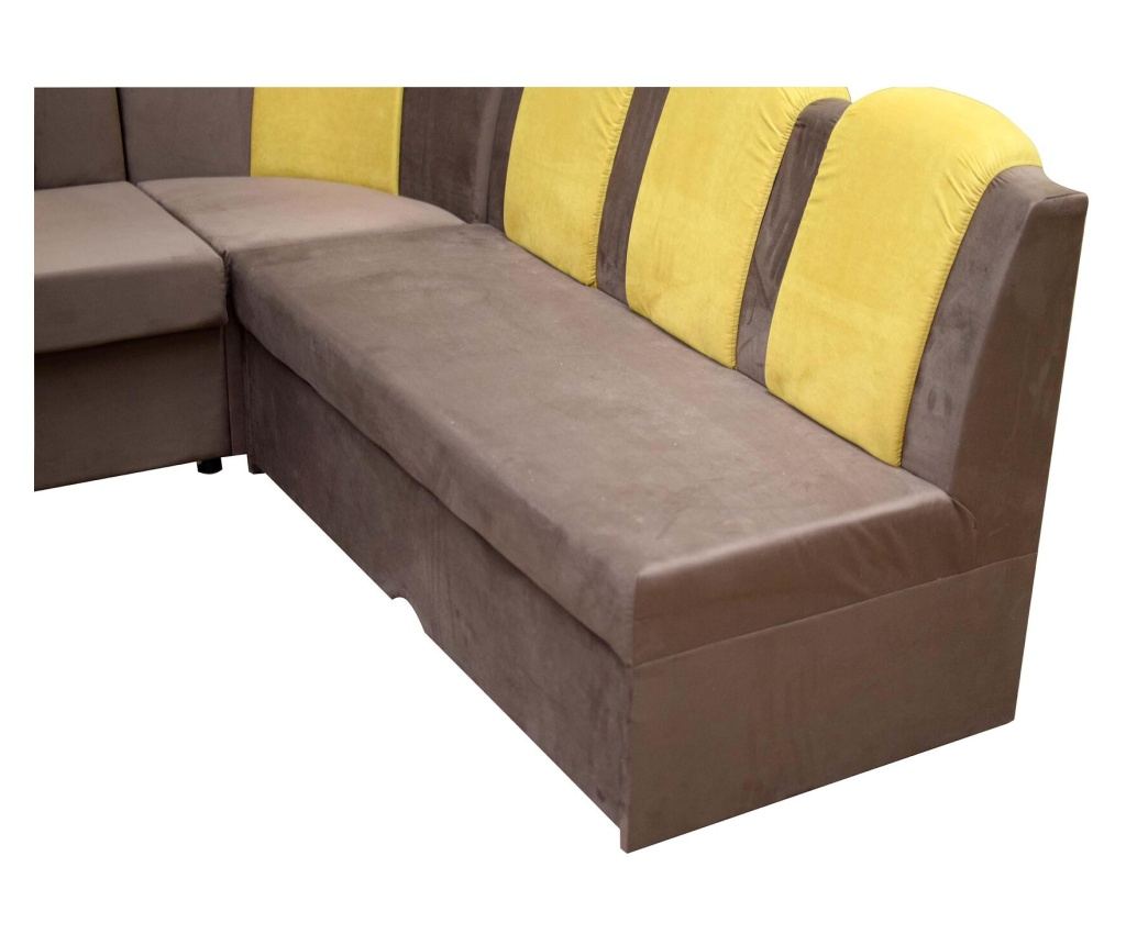 Coltar extensibil de bucatarie Sani Comet, 205x140x90 cm, Maro si mustar - 2
