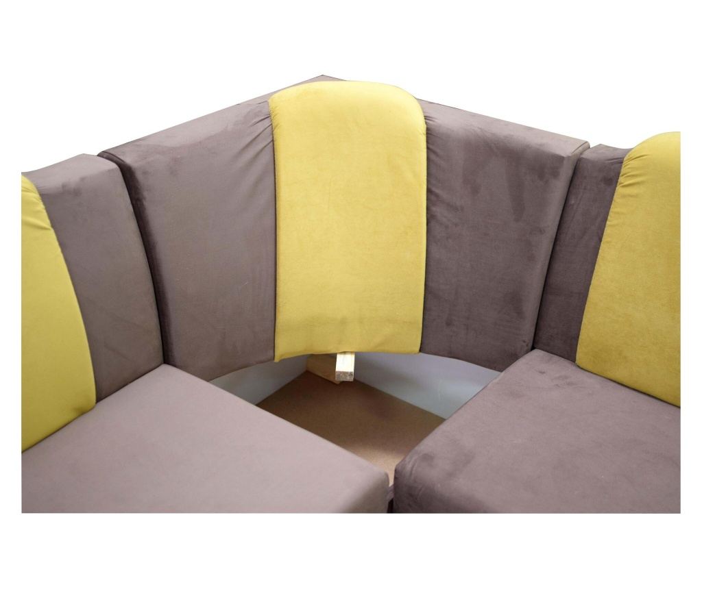 Coltar extensibil de bucatarie Sani Comet, 205x140x90 cm, Maro si mustar - 5