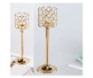 Suport elegant Pufo Gentle pentru lumanare, tip sfesnic, metalic, 29 x 8 cm, auriu