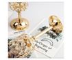 Suport elegant Pufo Gentle pentru lumanare, tip sfesnic, metalic, 29 x 8 cm, auriu