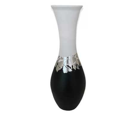 Vaza ceramica, silueta, eleganta, foita de argint,44cm