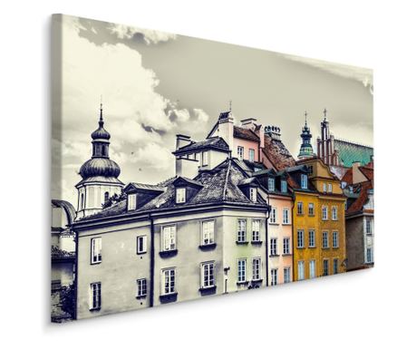 Vászonkép Varsó Város Épületek Vintage