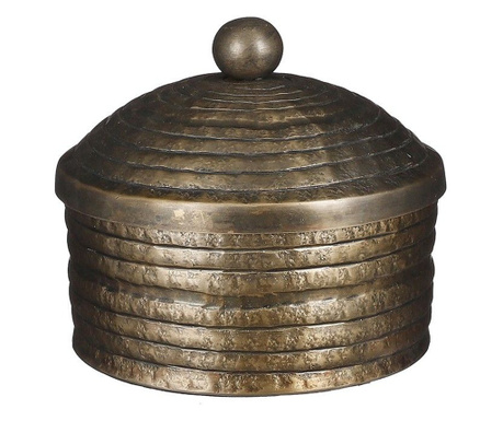 Cutiuta metalica Albany, auriu antichizat, 13,5x15 cm