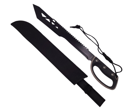 IdeallStore® kard, 65 cm, rozsdamentes acél, fekete, tok mellékelve