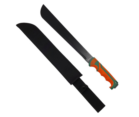 IdeallStore® machete, 53 cm, rozsdamentes acél, fekete, tok mellékelve