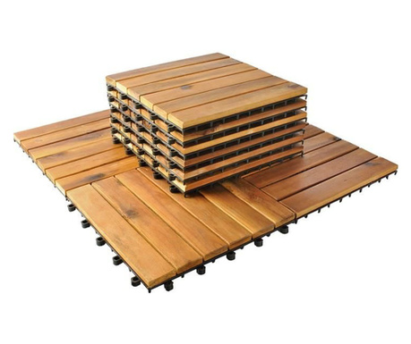 Дървени плочки 30x30cm - комплект от 10
