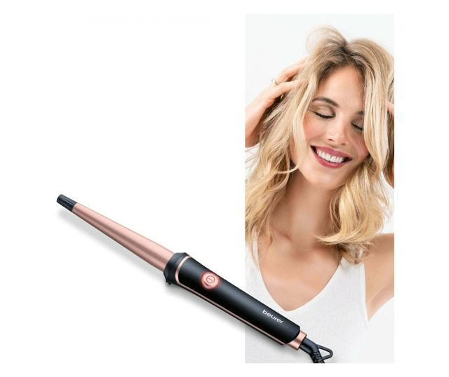 Маша за коса Beurer HT 53, 37 W, 13-25 mm, Керамика, Кератин, Постоянна температура 200 градуса, Бързо загряване, Черен/Бронз