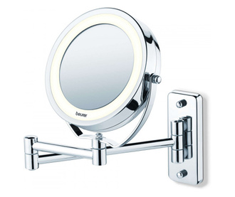 Козметично огледало Beurer BS 59, Диаметър 11 см, 8 LED лампи, Петорно увеличение, Сребрист