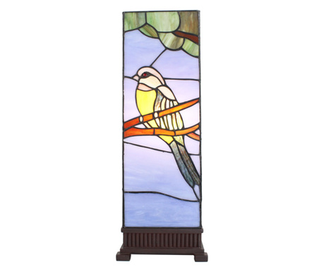Tiffany Bird okrasna steklena svetilka iz poliresina 18x18x48 cm