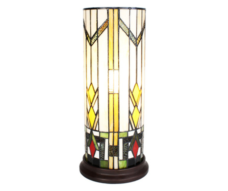 Tiffany rjava okrasna svetilka iz rumenega stekla iz poliresina 18x40 cm