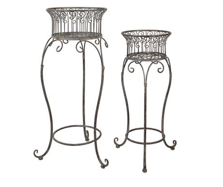 Set 2 sivih stojal za rože 34x76, 29x64 cm