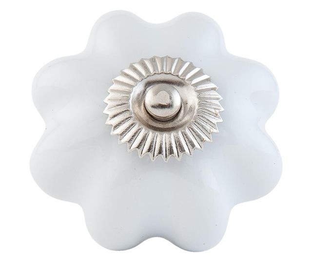 Set od 4 ručke za namještaj od bijele keramike 4 cm