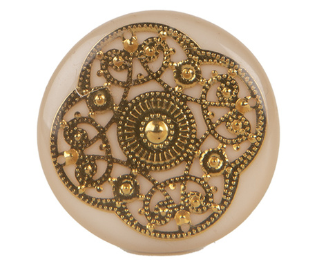 Komplet 4 gumbov za pohištvo iz kovine iz umetne mase zlato krem 3 cm