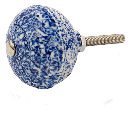 Komplet 4 belo modrih keramičnih pohištvenih gumbov 4x3 cm