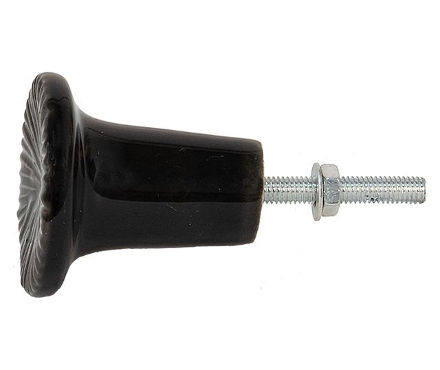 Set od 4 ručke za namještaj od crne keramike 4x3 cm