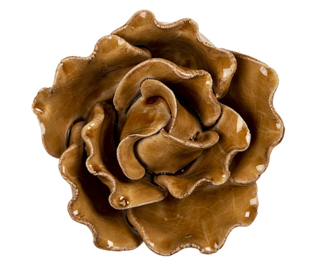 4 db barna kerámia dekoratív virág készlet 8x4 cm