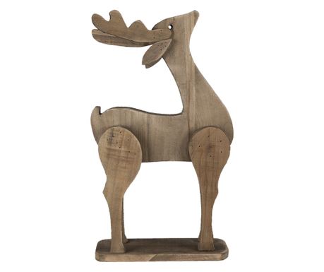 Barna fából készült rénszarvas figura 27x9x47 cm